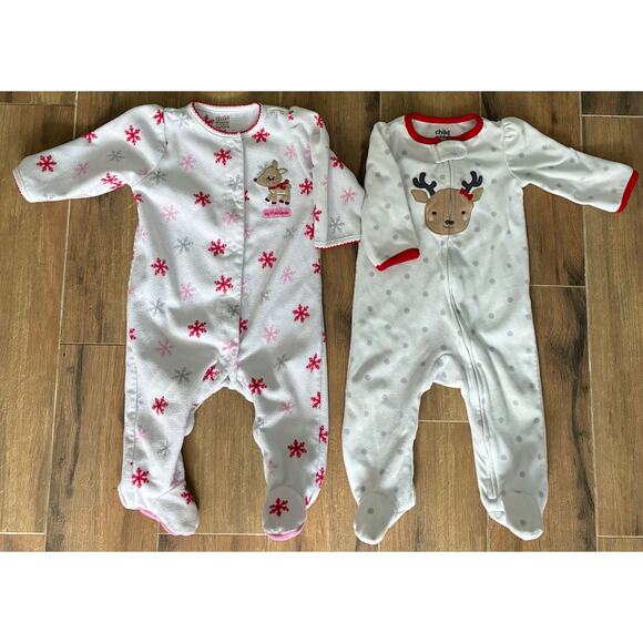 Infant Reindeer Christmas Pajamas Carter's 6-9 Months - Picture 1 of 6